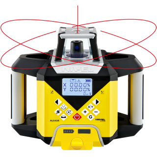 Nivel System NL640R Digital – laser obrotowy czerwony 600 m z cyfrowymi spadkami X/Y i czujnikiem RD600 Digital